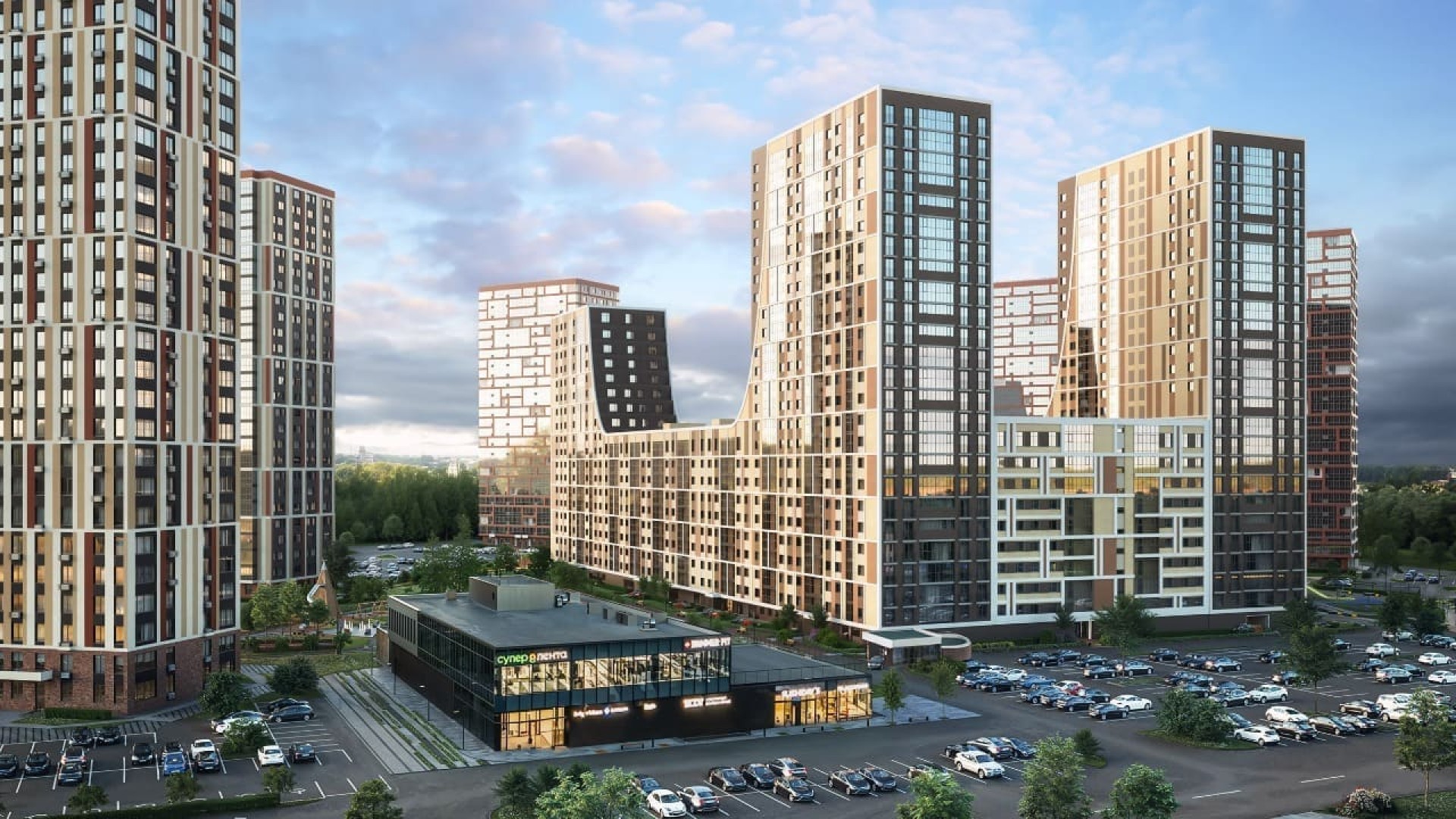 Ясный берег-город у воды