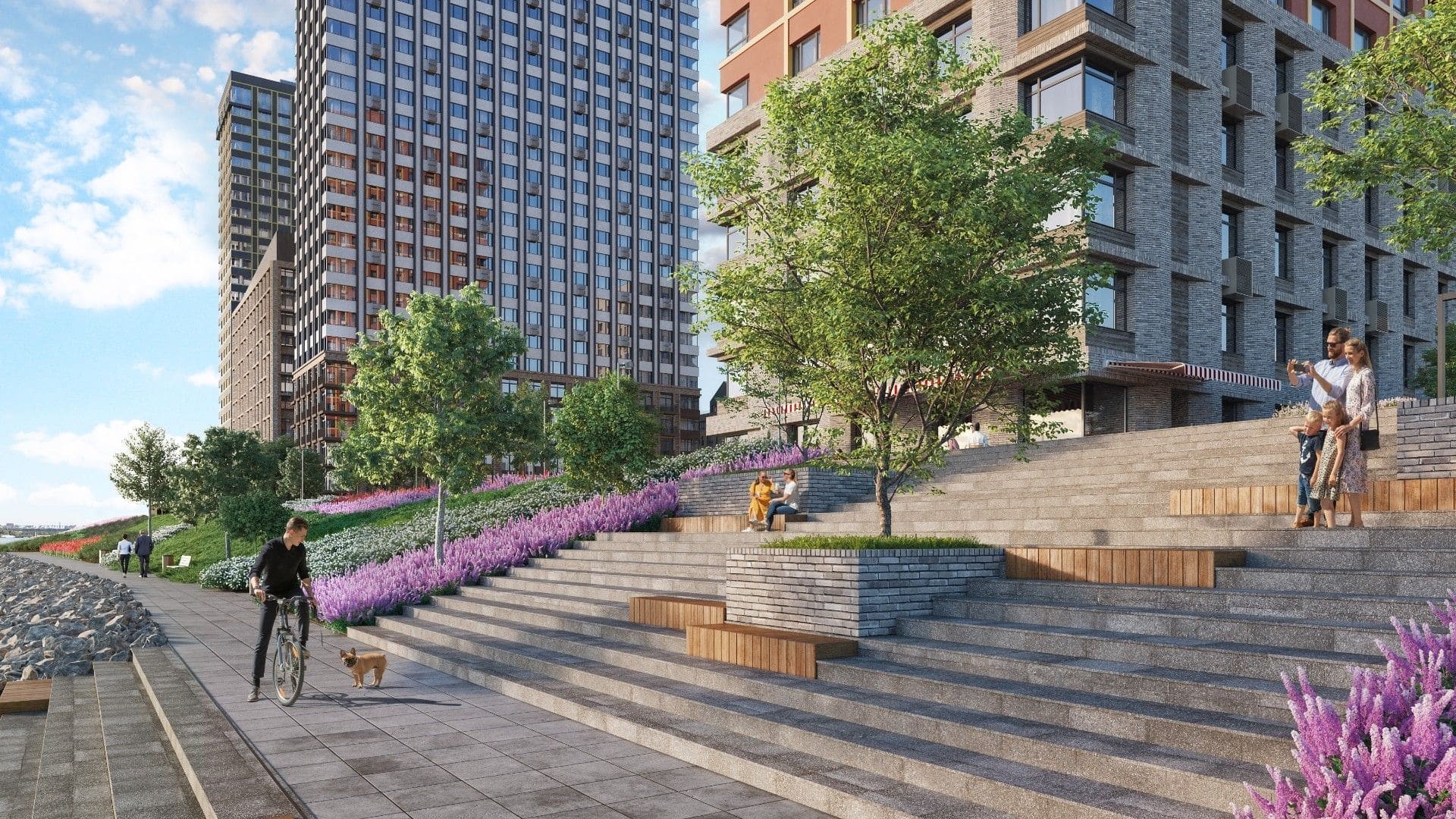 Ясный берег-город у воды